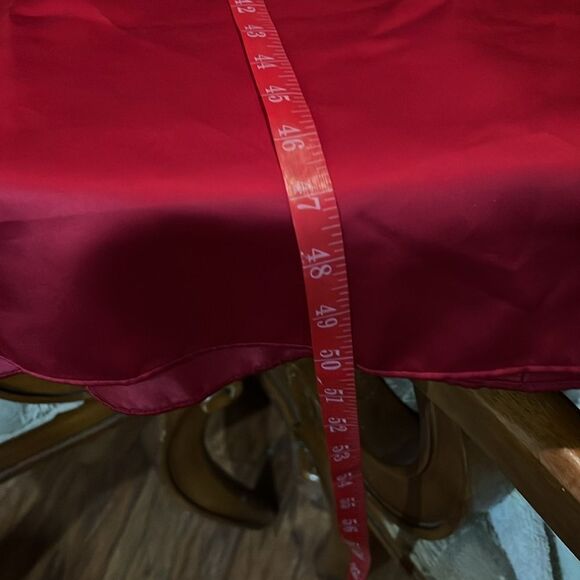 David’s Bridal Dress Sz 12 Apple Maroon Burgundy Red Ruched Spaghetti Strap Maxi - Picture 12 of 15